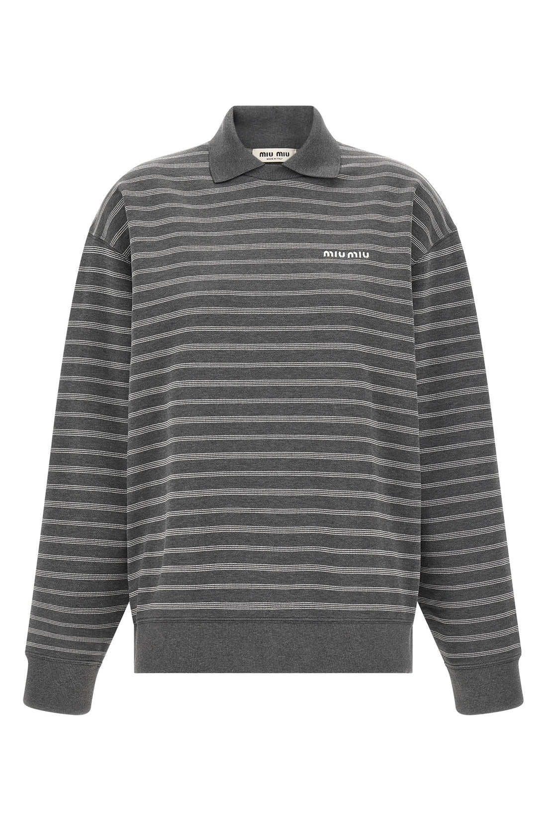 MIU MIU M the miu miu striped polo shirt redefines casual luxury through a precise sartori
