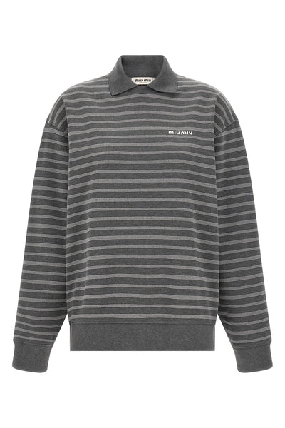 the miu miu striped polo shirt redefines casual luxury through a precise sartori