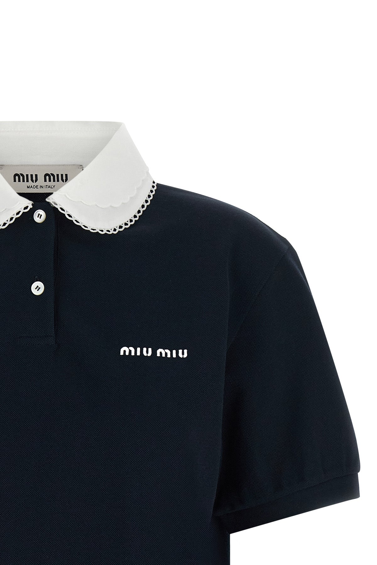the miu miu cotton piqué polo shirt redefines casual dress codes through meticul
