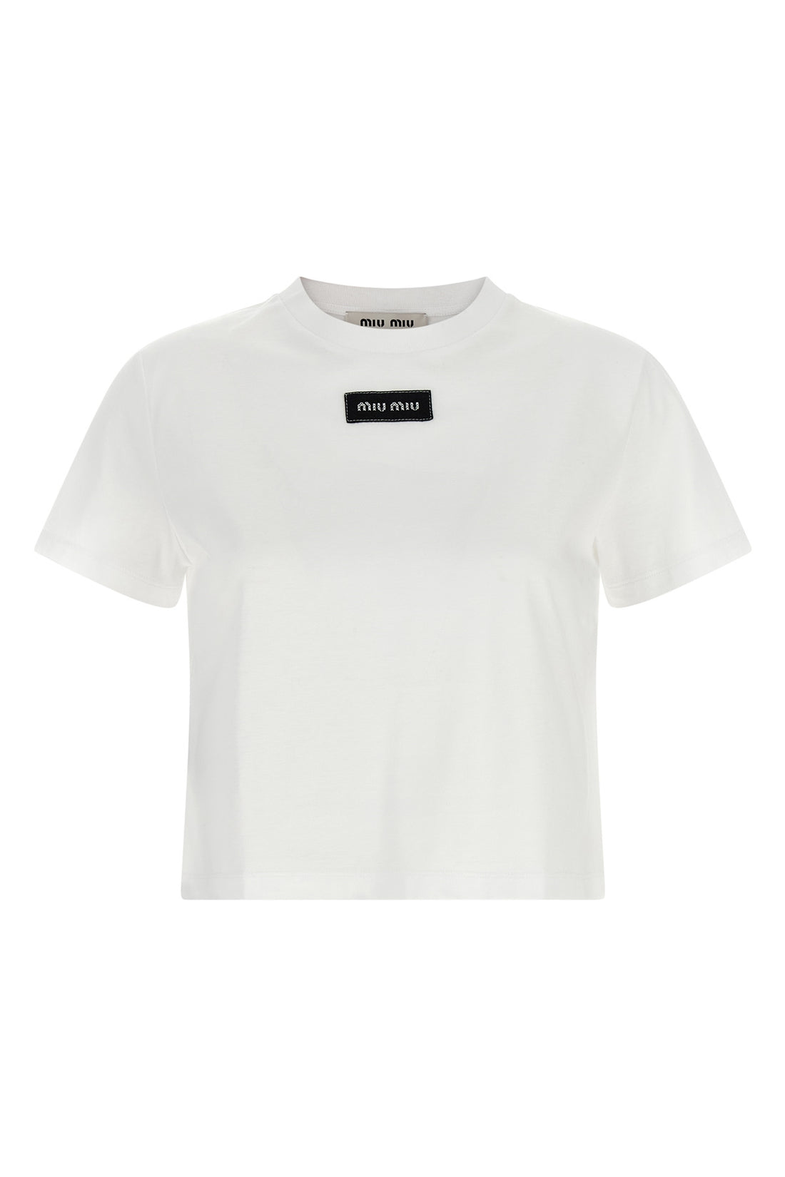 MIU MIU M the miu miu t-shirt redefines the codes of casual dress through studied proporti