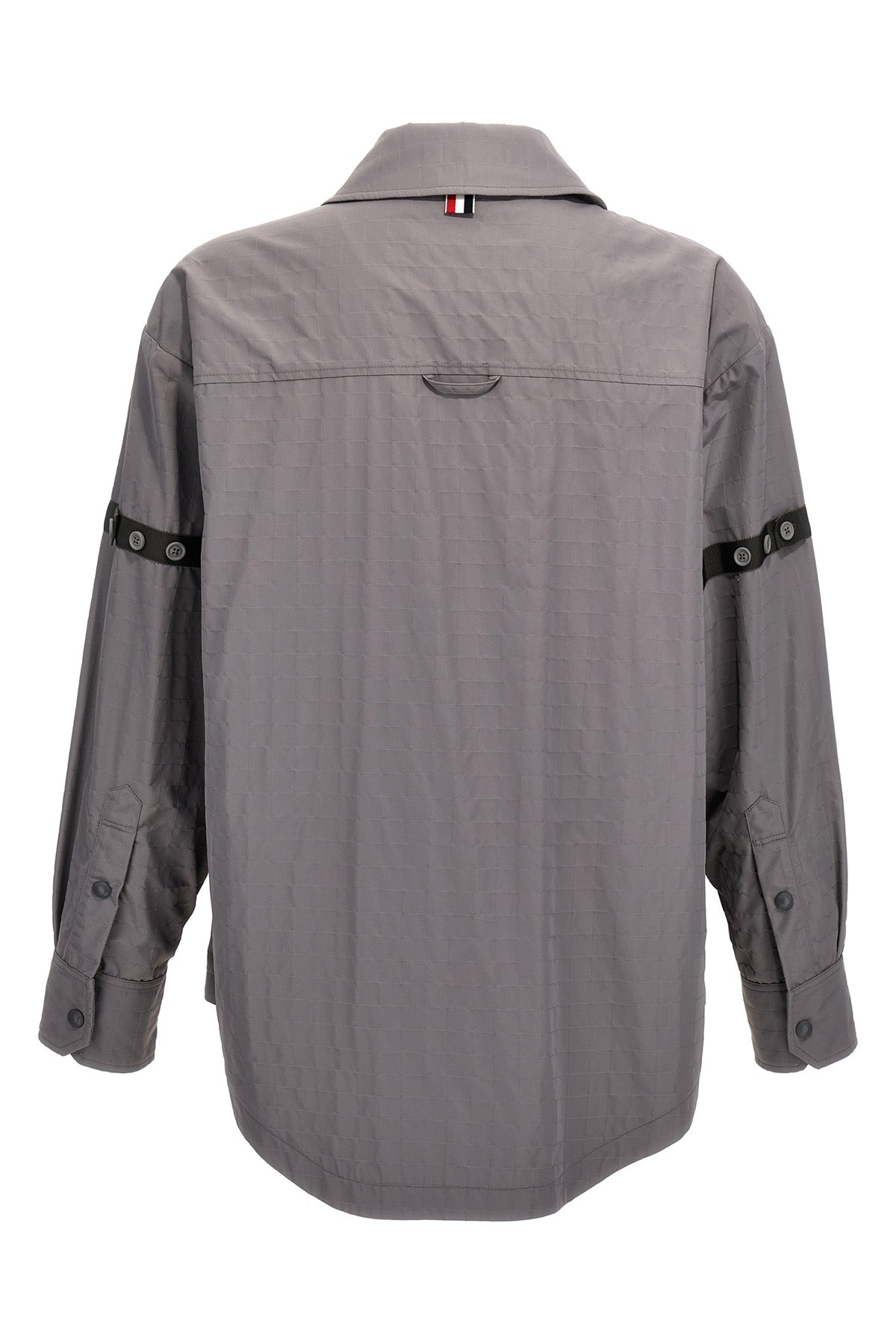 snap front ripstop nylon overshirt