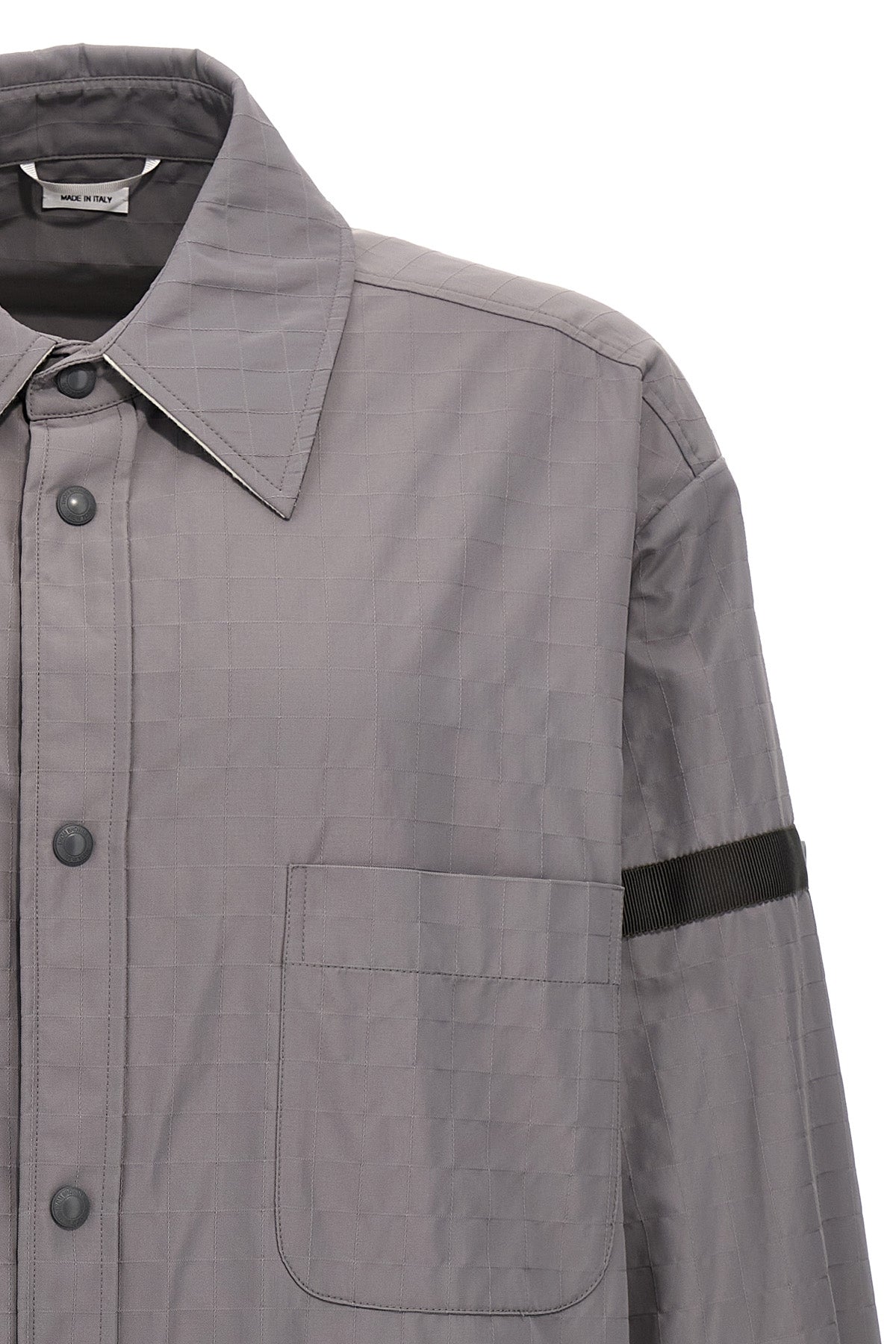 snap front ripstop nylon overshirt