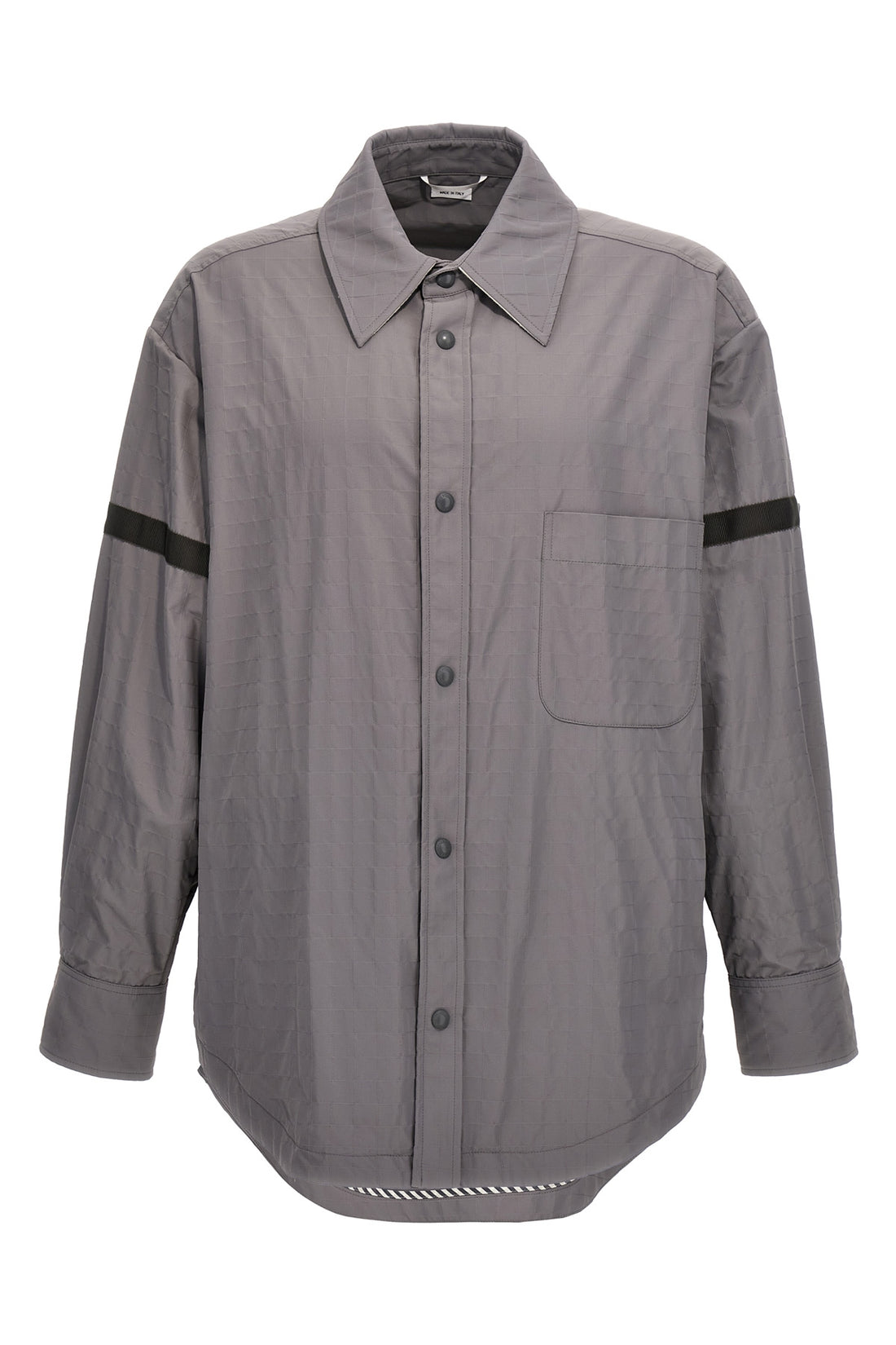 THOM BROWNE 1 snap front ripstop nylon overshirt