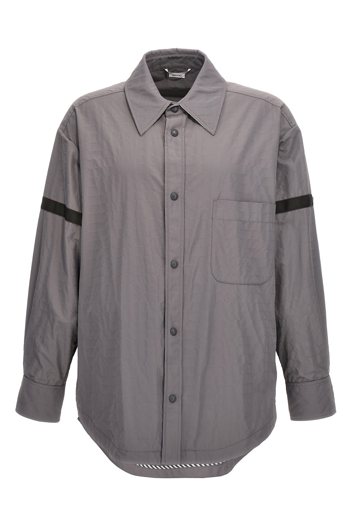 snap front ripstop nylon overshirt