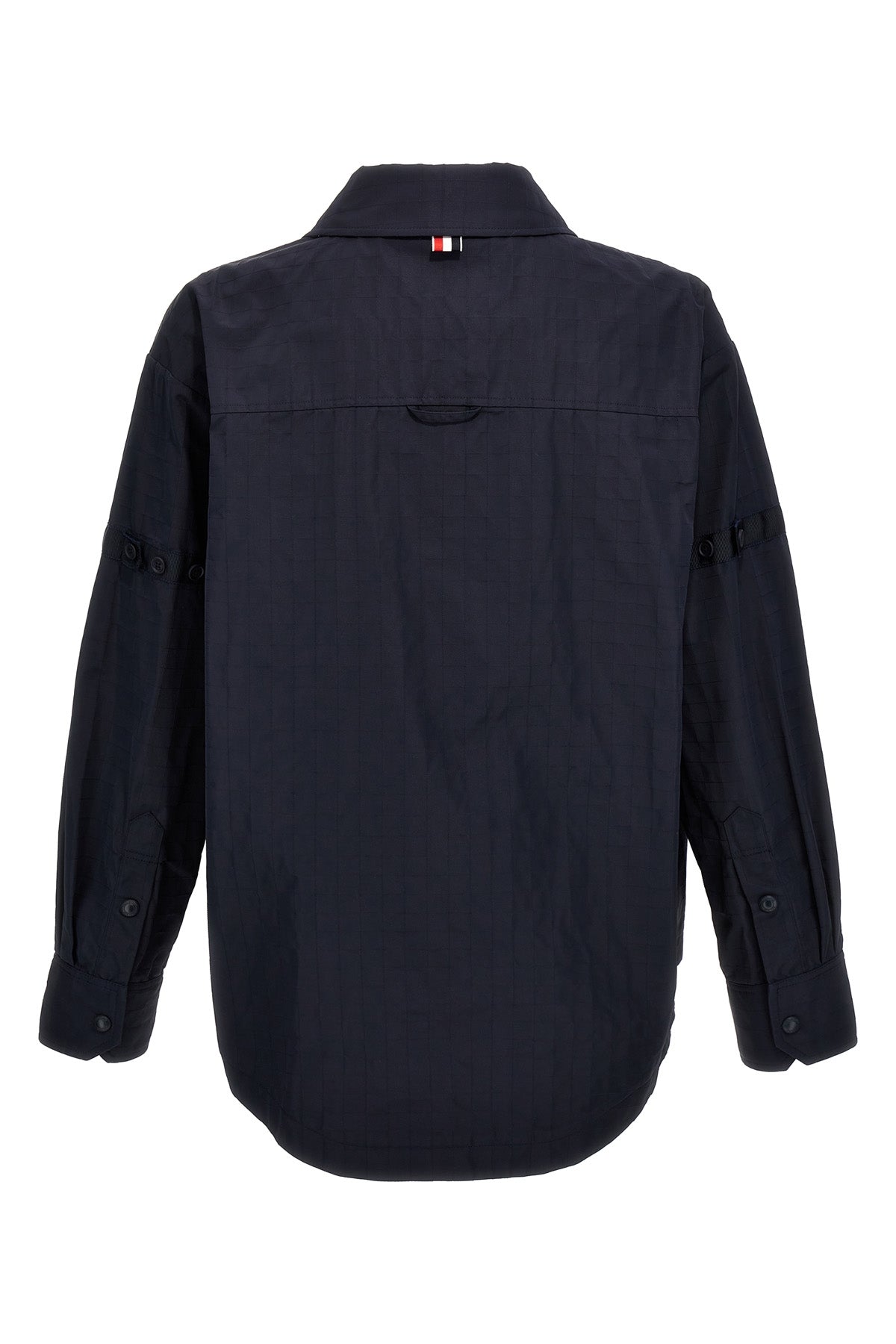 snap front ripstop nylon overshirt