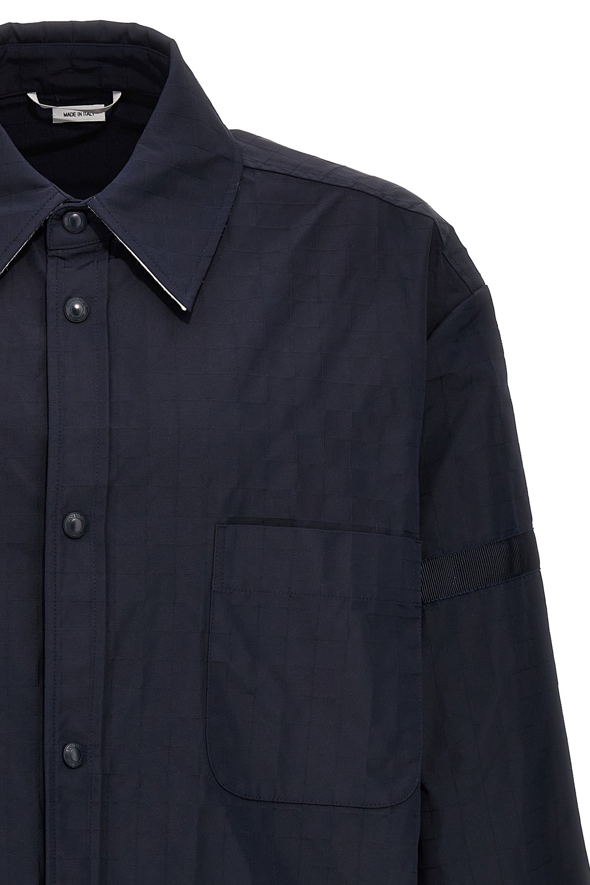 snap front ripstop nylon overshirt