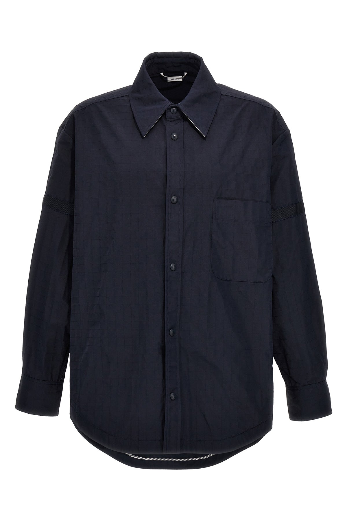 snap front ripstop nylon overshirt