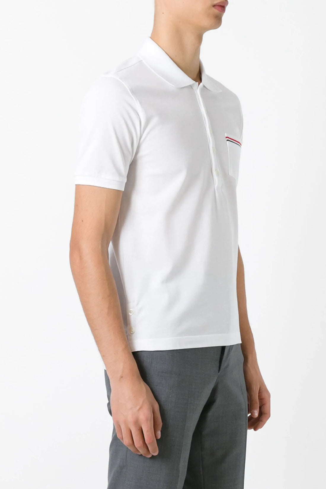 THOM BROWNE 1 piqué cotton polo shirt