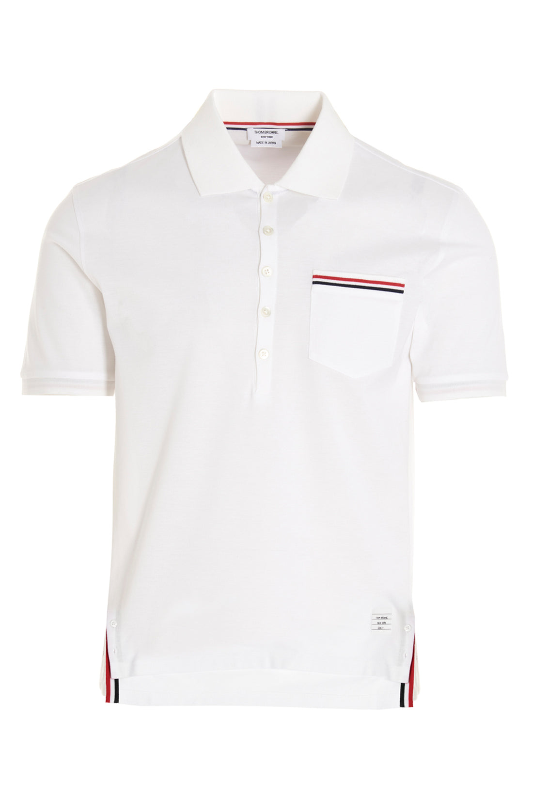 THOM BROWNE 1 piqué cotton polo shirt