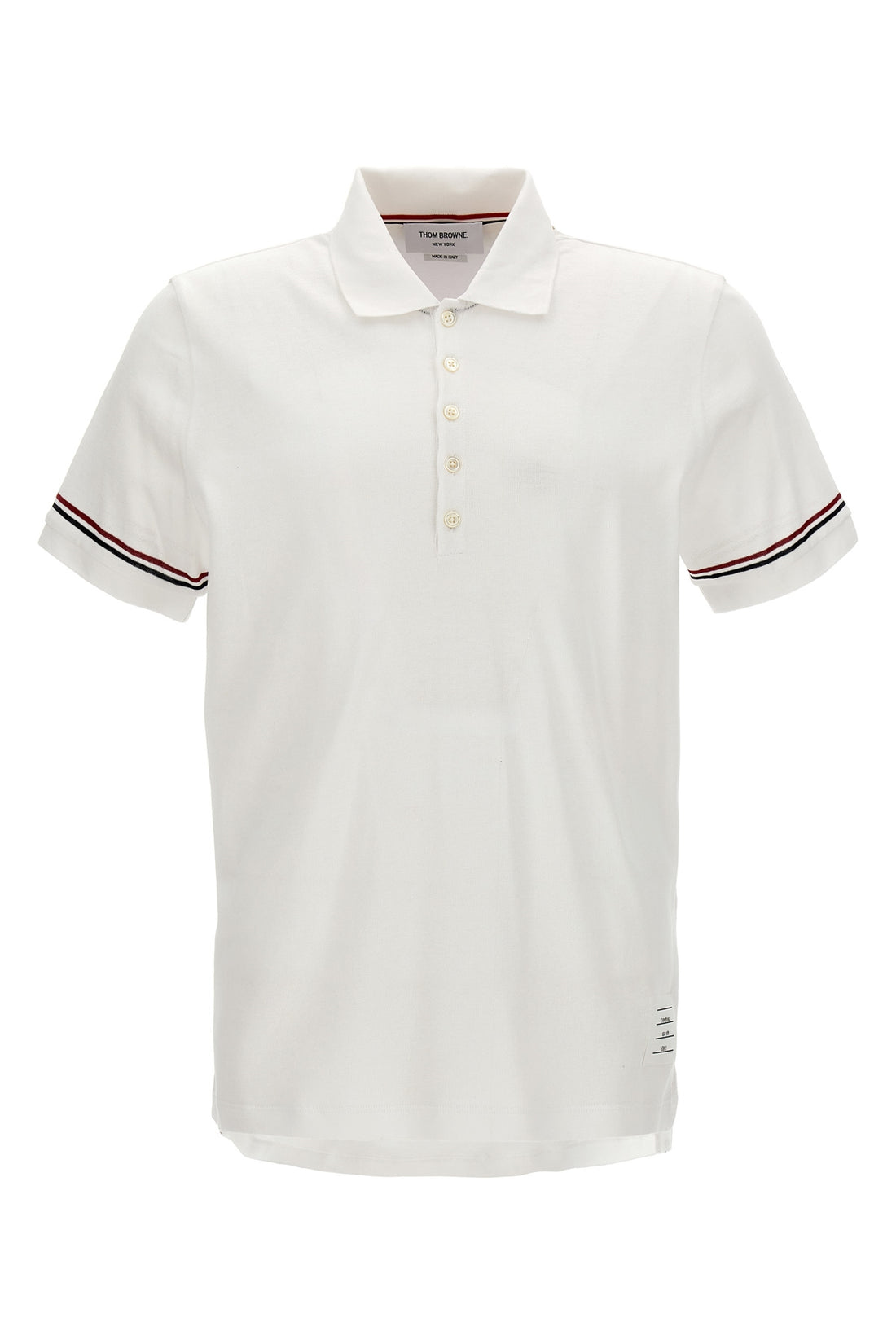 THOM BROWNE 4 piqué cotton polo shirt