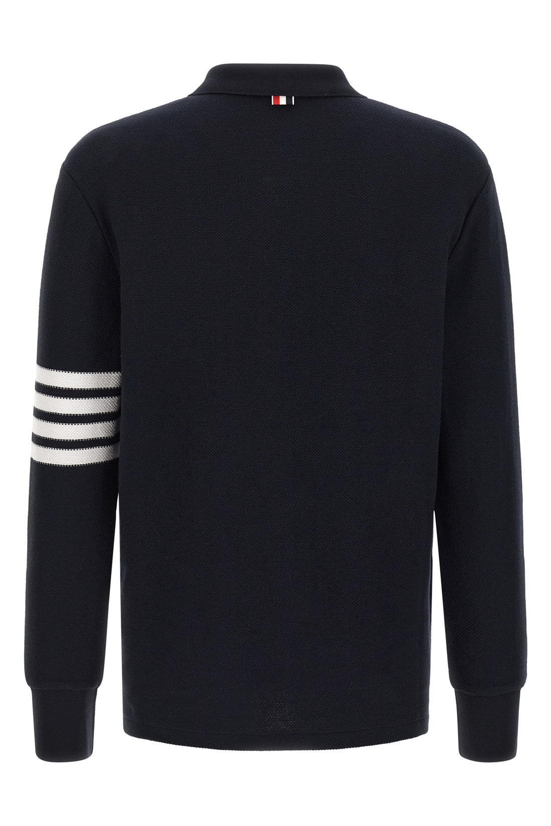 THOM BROWNE 3 textured piqué cotton polo shirt