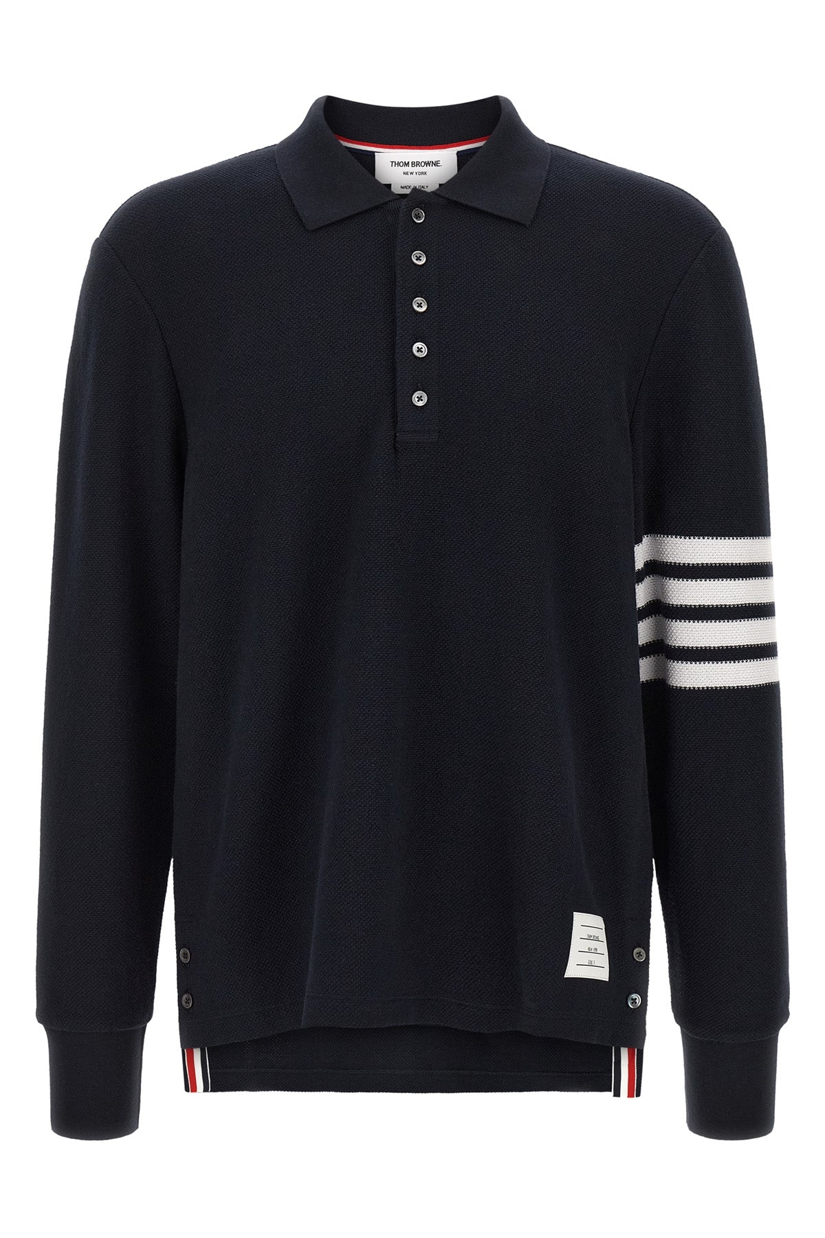 textured piqué cotton polo shirt