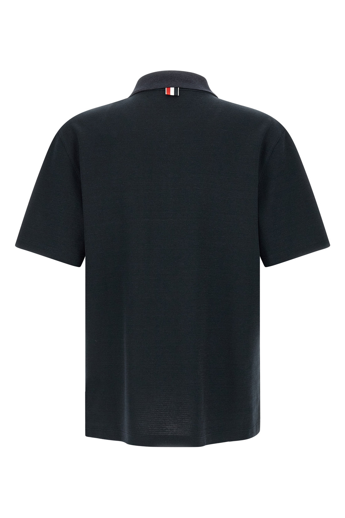 THOM BROWNE 5 honeycomb cotton and linen blend polo shirt