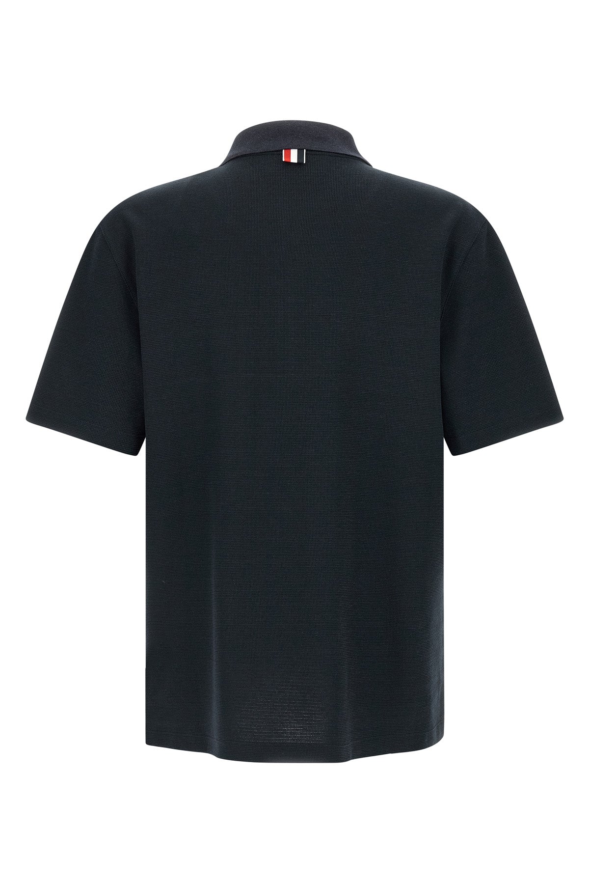 honeycomb cotton and linen blend polo shirt