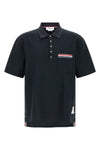 honeycomb cotton and linen blend polo shirt