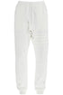 white cotton sweatpants with 4 stripes