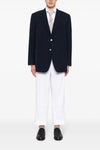 single-breasted wool seersucker blazer