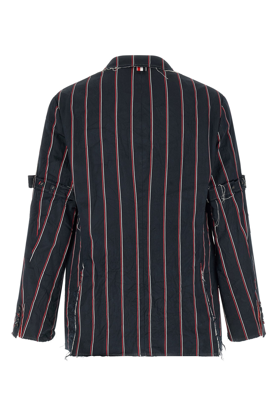 THOM BROWNE 2 mogador striped patterned silk and cotton blend blazer jacket