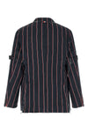 mogador striped patterned silk and cotton blend blazer jacket
