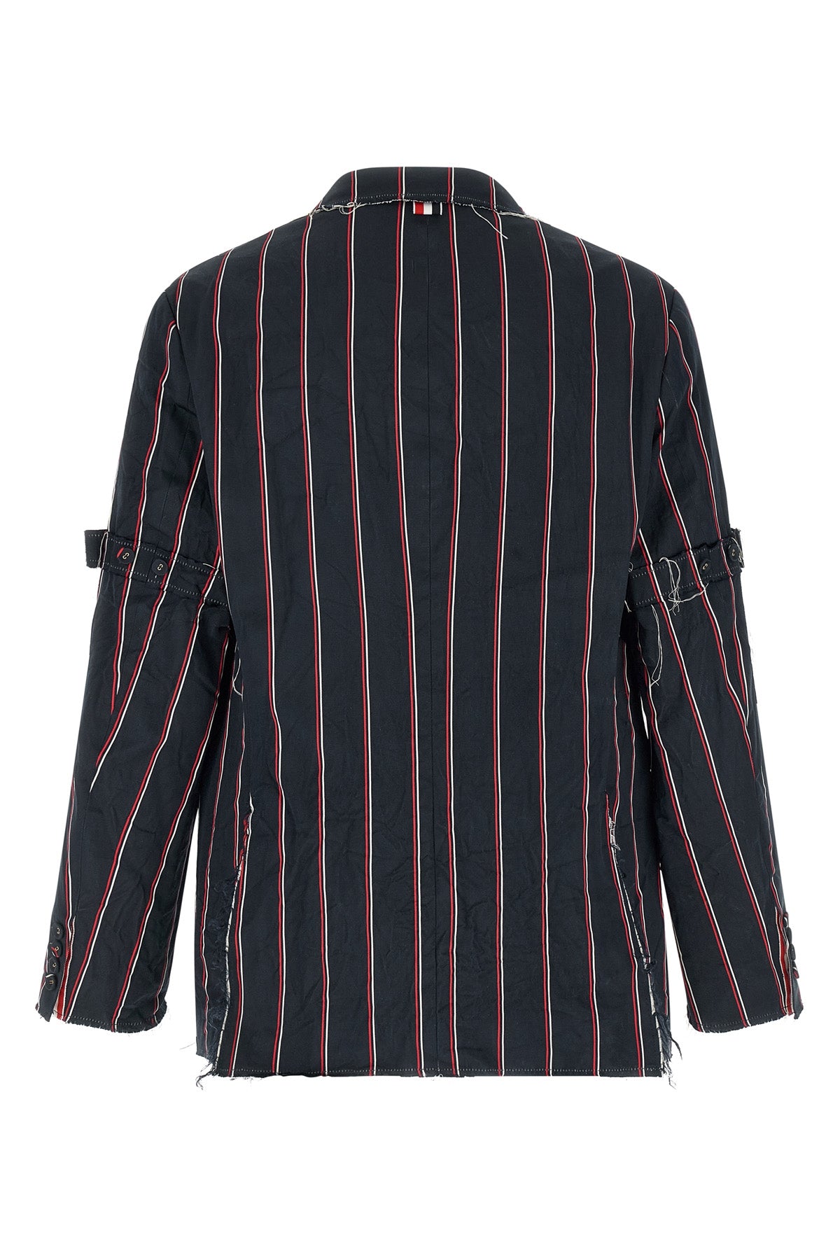 mogador striped patterned silk and cotton blend blazer jacket