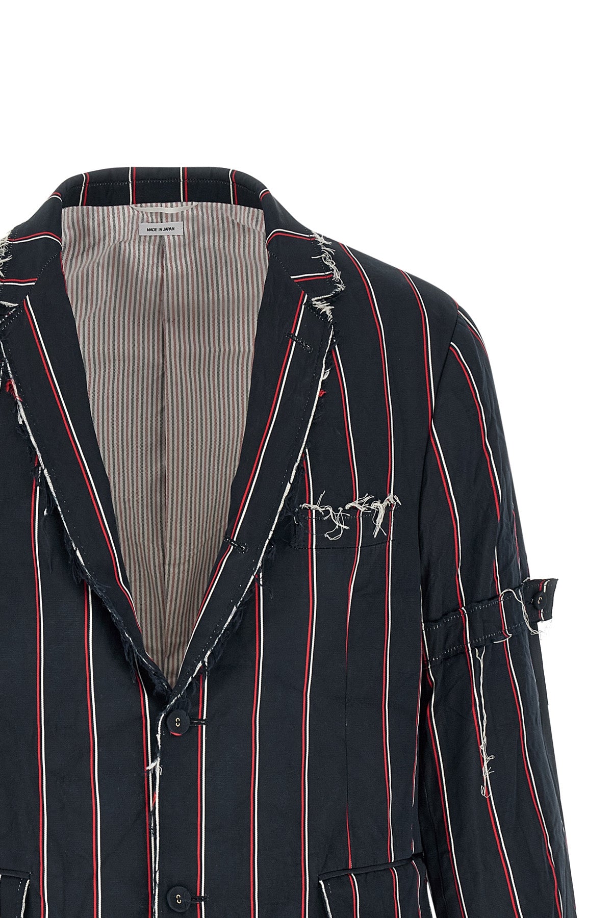 mogador striped patterned silk and cotton blend blazer jacket