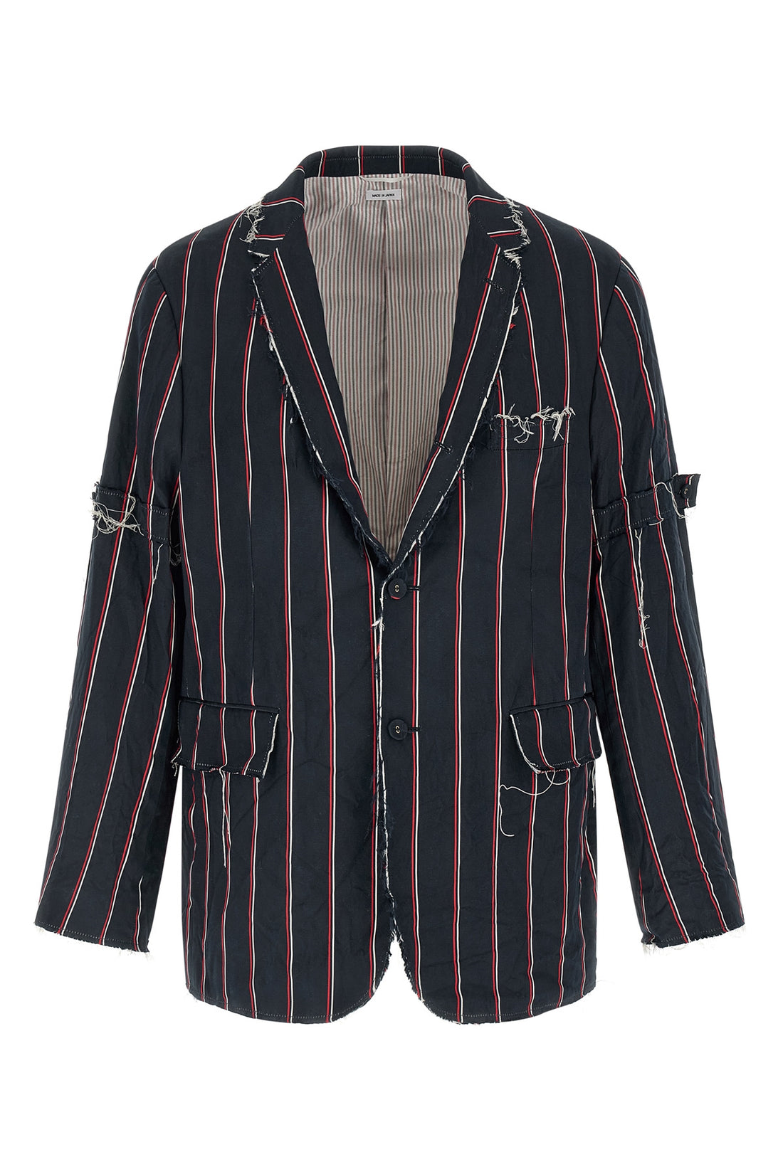 THOM BROWNE 2 mogador striped patterned silk and cotton blend blazer jacket