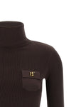 the elisabetta franchi high neck sweater defines an essential model through a ri