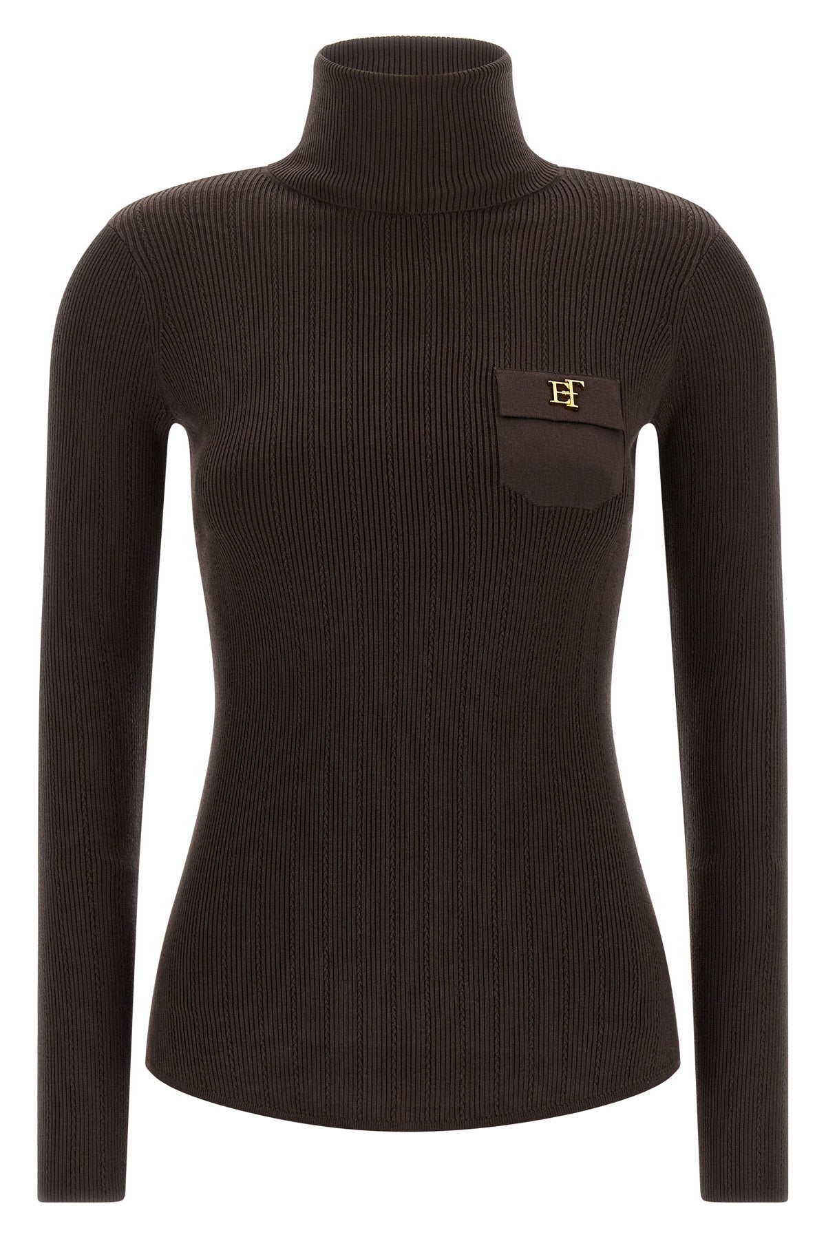 the elisabetta franchi high neck sweater defines an essential model through a ri