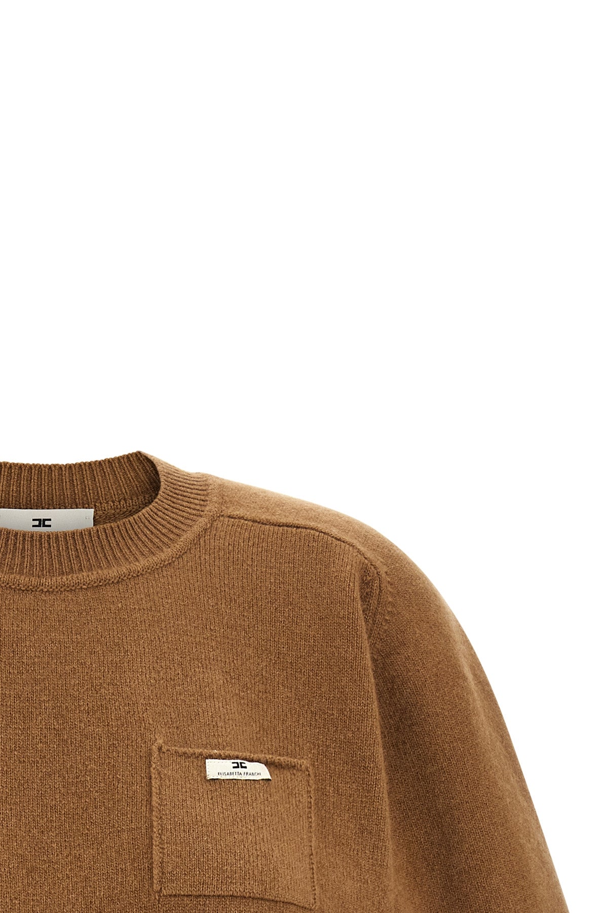 the elisabetta franchi top redefines the proportions of contemporary knitwear th
