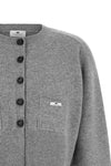 the elisabetta franchi cropped cardigan in wool and cashmere blend stands out fo