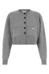 the elisabetta franchi cropped cardigan in wool and cashmere blend stands out fo