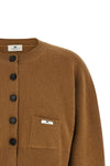 the elisabetta franchi tricot sweater cardigan redefines the proportions of ever