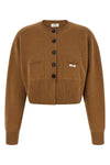 the elisabetta franchi tricot sweater cardigan redefines the proportions of ever