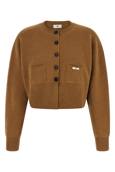 the elisabetta franchi tricot sweater cardigan redefines the proportions of ever