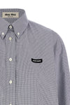 checkered cotton poplin shirt