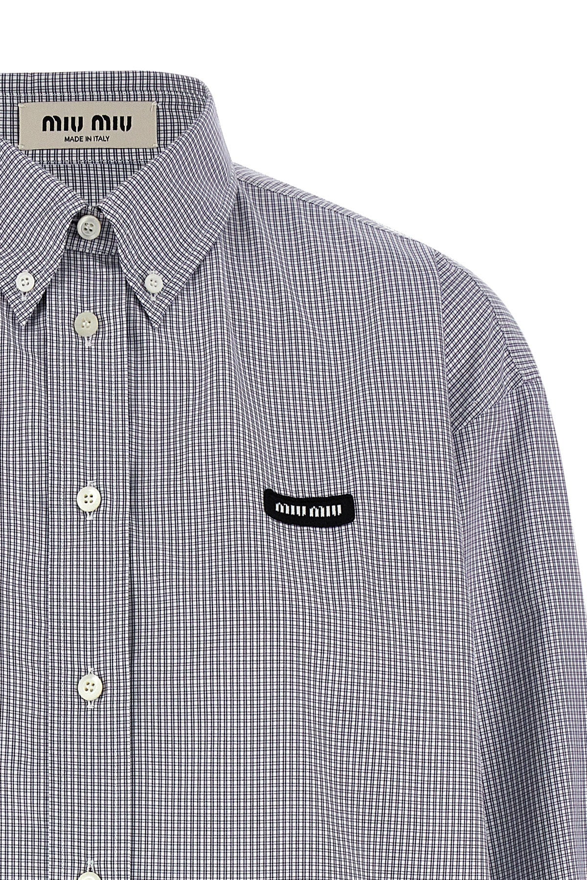 checkered cotton poplin shirt
