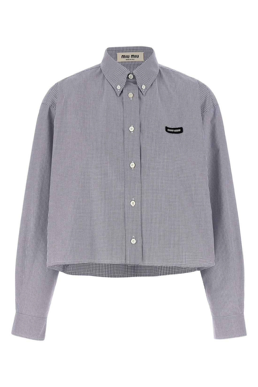 MIU MIU 36 checkered cotton poplin shirt