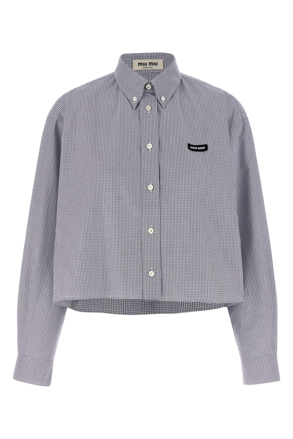 checkered cotton poplin shirt