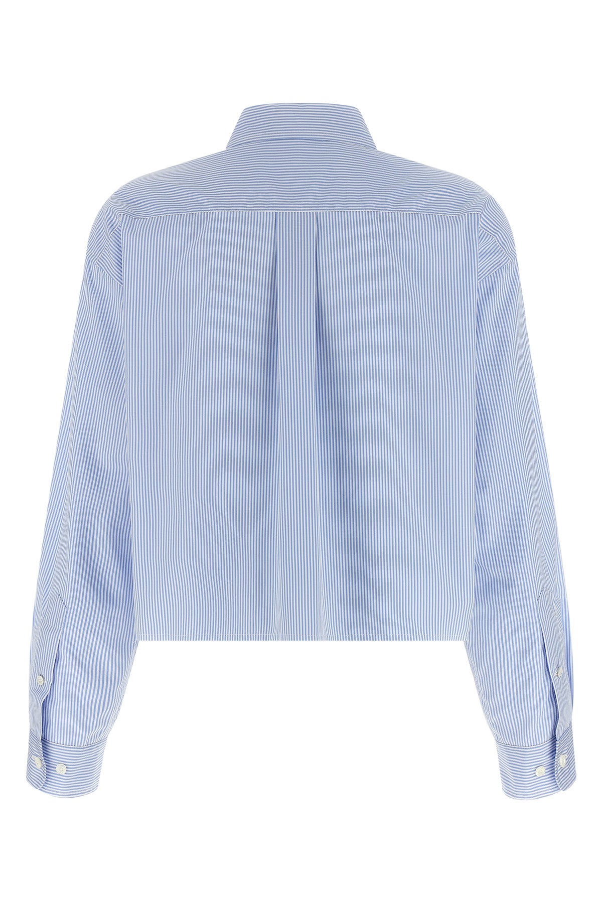 striped cotton poplin cropped shirt