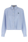 striped cotton poplin cropped shirt