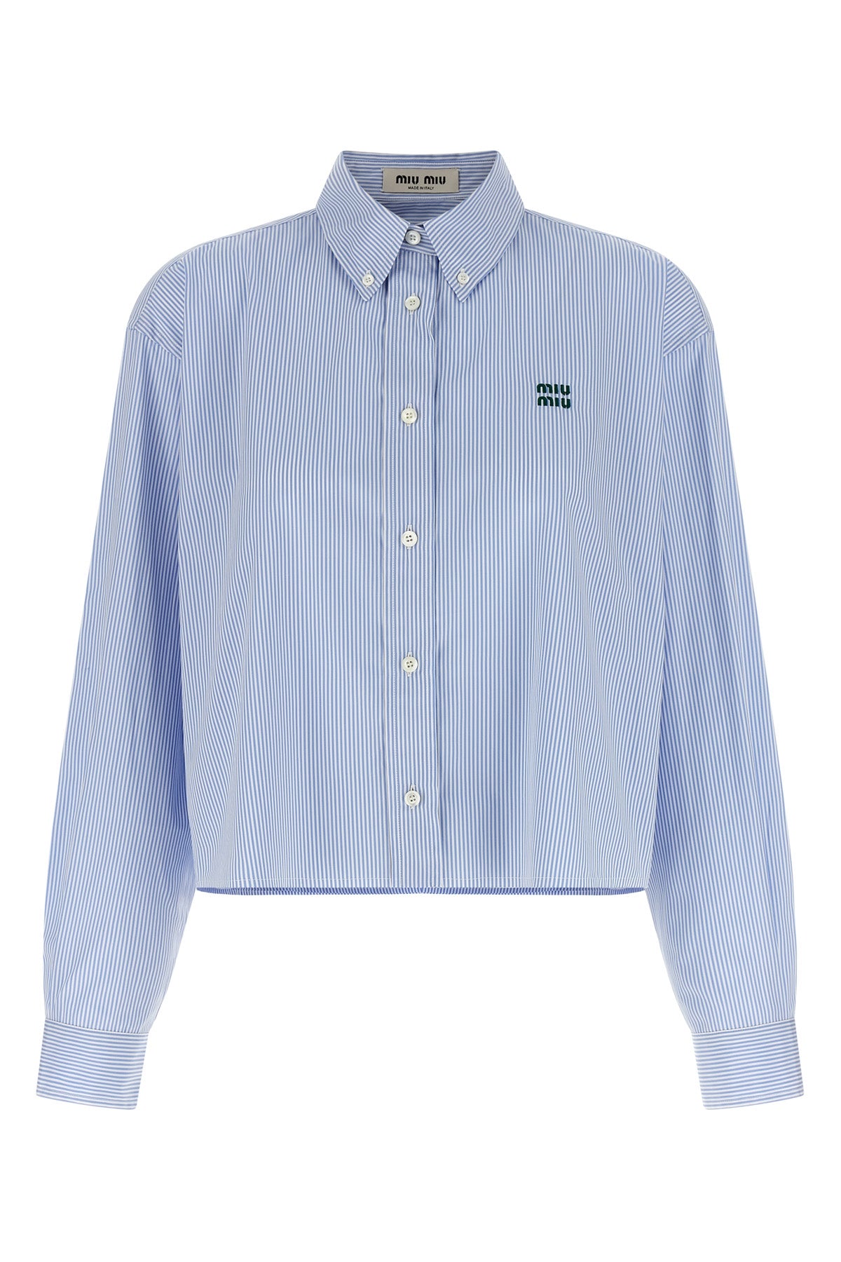 striped cotton poplin cropped shirt