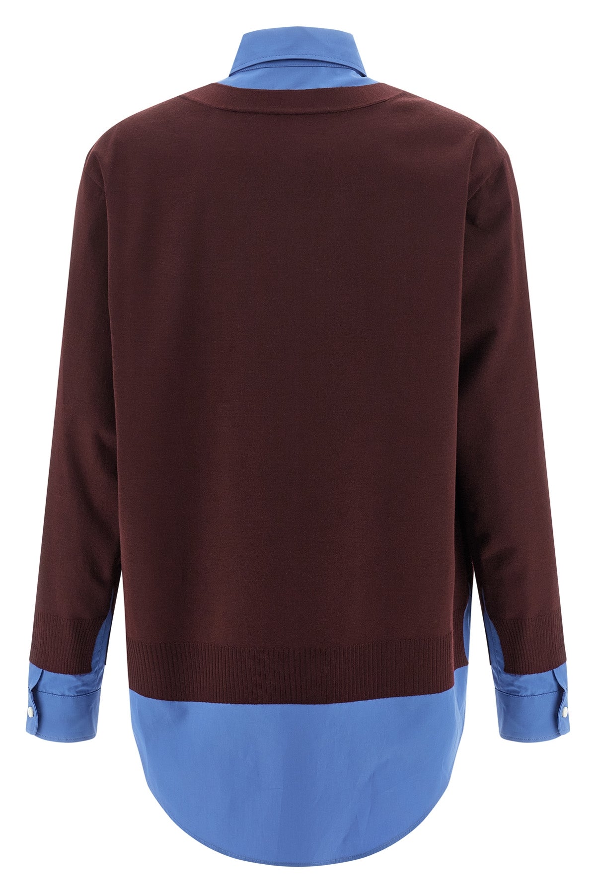 layering poplin and cashmere shirt