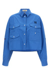cotton poplin cropped overshirt