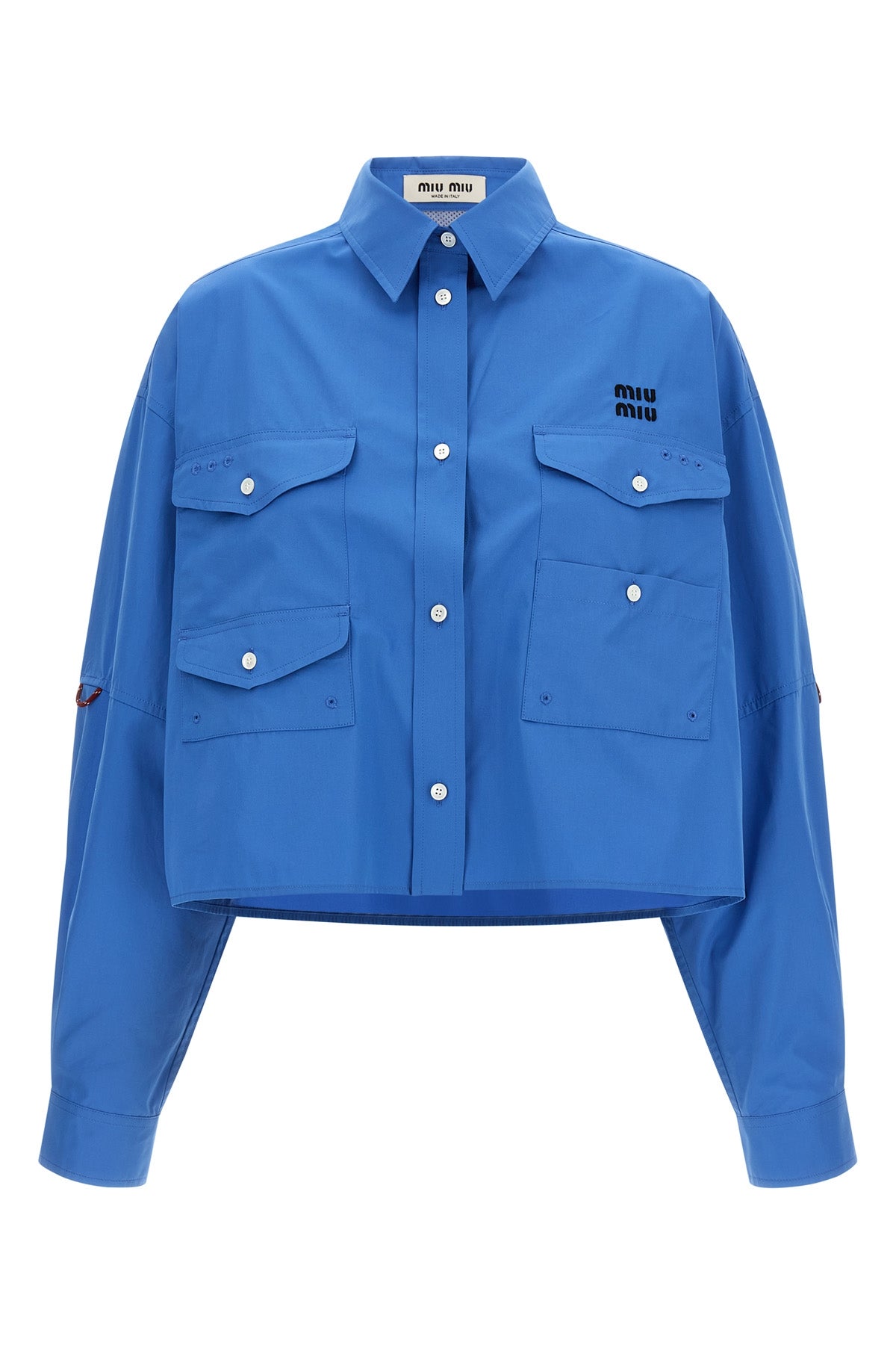 cotton poplin cropped overshirt