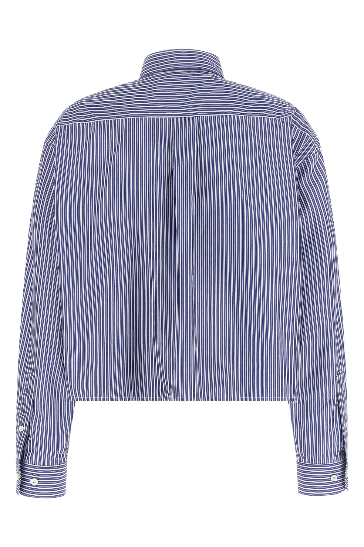 striped cotton poplin cropped shirt