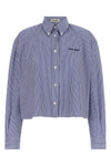 striped cotton poplin cropped shirt