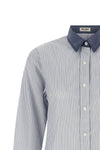 the miu miu pure cotton shirt redefines the codes of classic tailoring through a