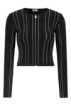 the elisabetta franchi cardigan stands out for a sartorial construction defined