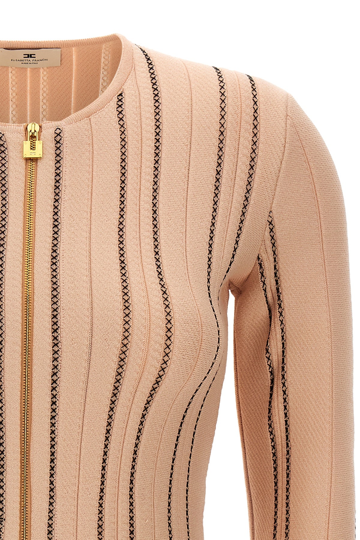 the elisabetta franchi cardigan redefines everyday elegance through a tight silh