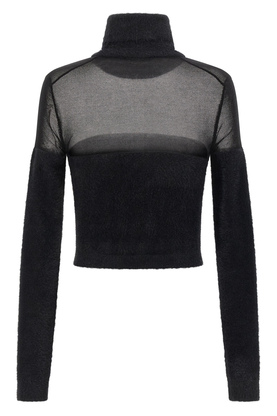 ELISABETTA FRANCHI 40 fur-effect knitted turtleneck sweater